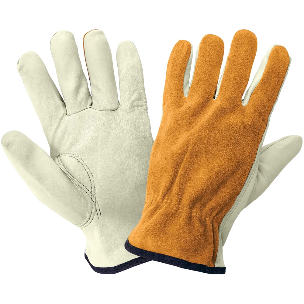 Gloves Driver Cowhide Split Leather Back